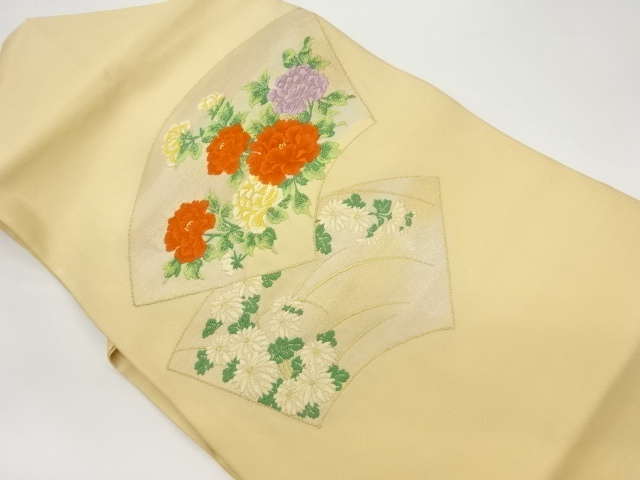 JAPANESE KIMONO / VINTAGE NAGOYA OBI / WOVEN PEONY & JIGAMI PATTERN